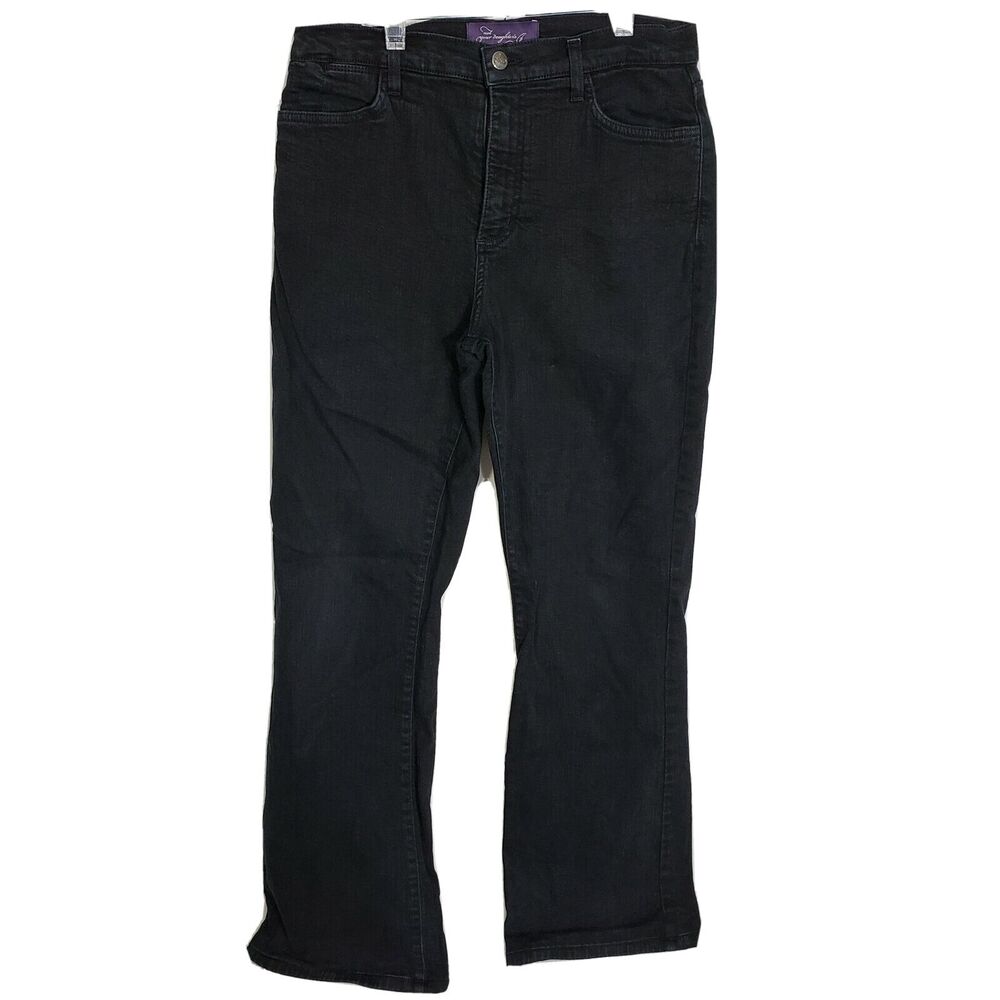 Not Your Daugher's NYDJ Jeans Size 8 Black Lift Tuck Boot Leg Embellished High